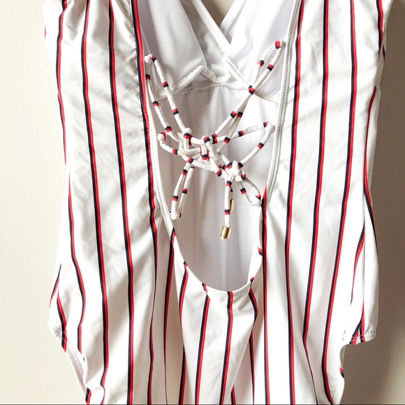 Lauren Ralph Lauren Dylan Striped One Pc Swimsuit - Picture 6 of 8
